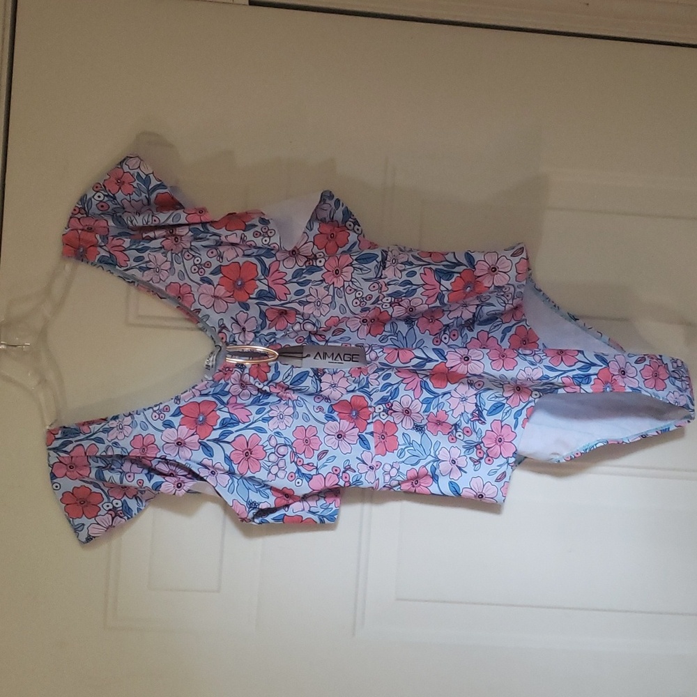 AIMAGE Ruffle Sleeve Swimsuit - Picture 2 of 8